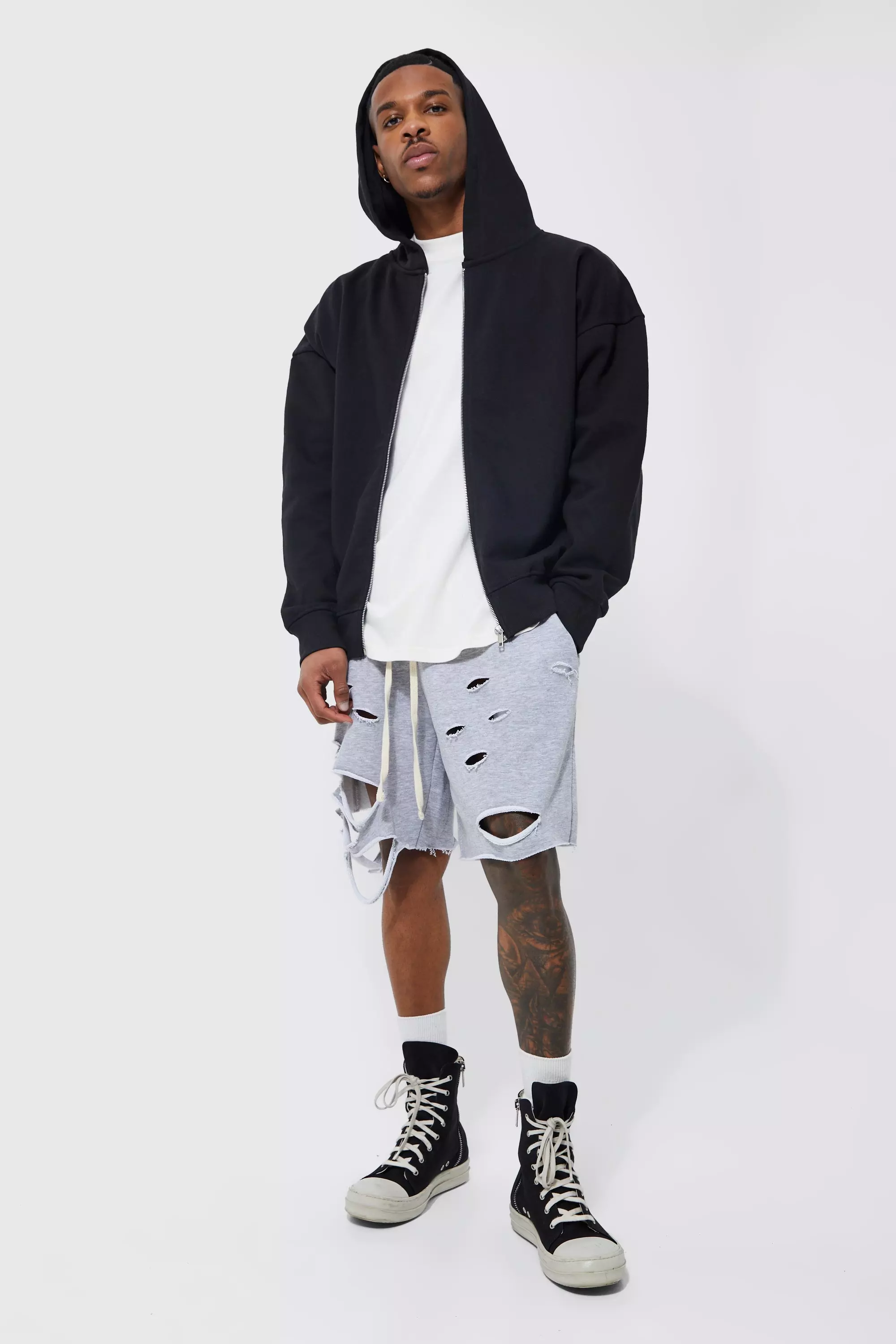 Distressed 2025 sweat shorts